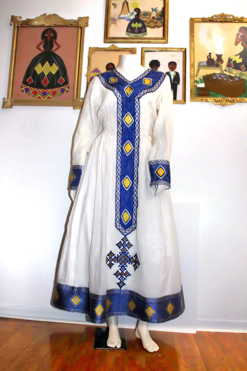 ethiopian dresses for women Buy Blue Habesha Kemis Dress Online
