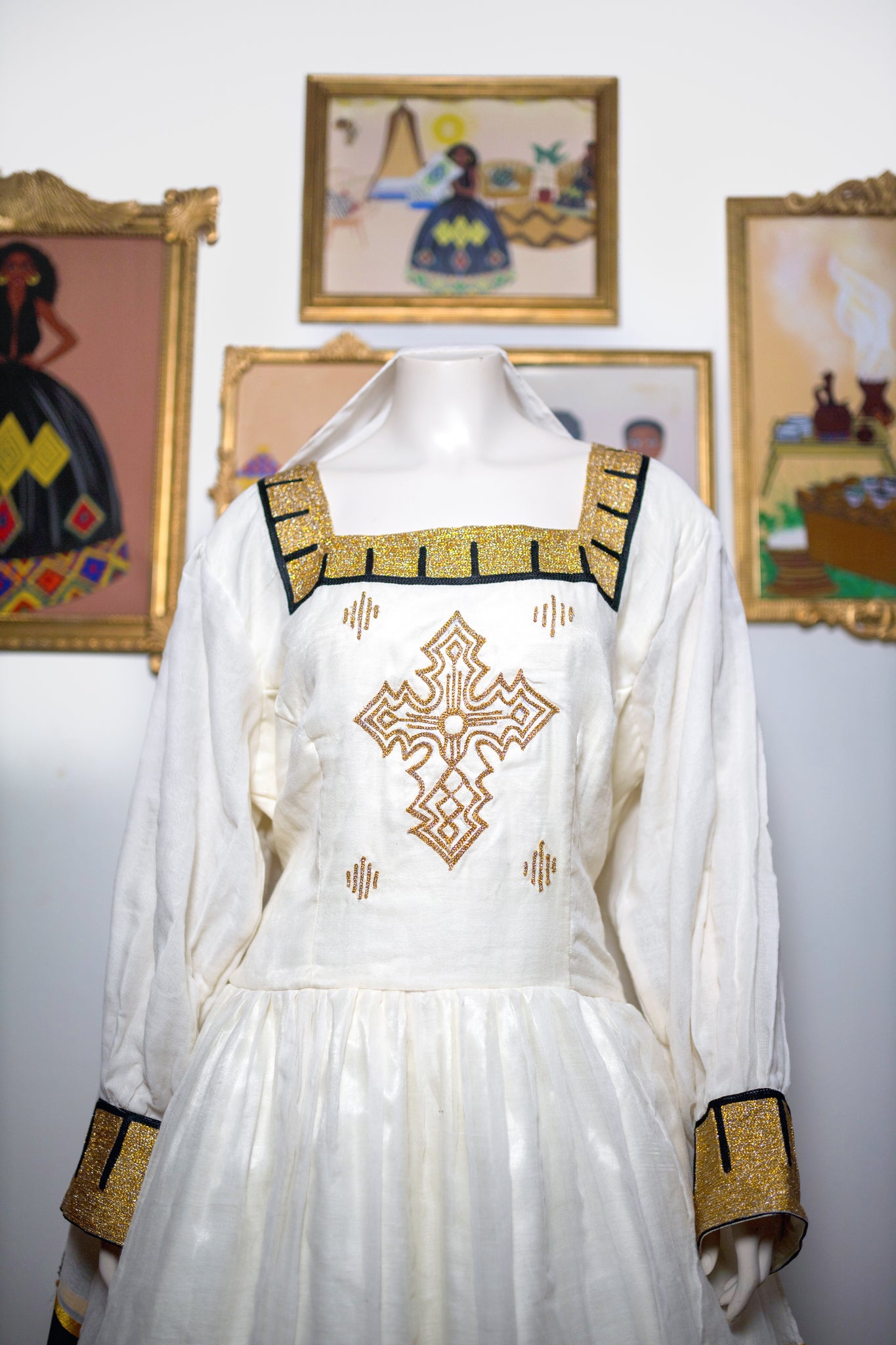 Black Gold Ethiopian Dress Meskel Embroidered Zuria Habesha Kemis black-gold-ethiopian-dress-meskel-embroidered-zuria-habesha-kemis