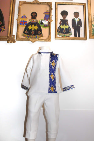 Blue kids Ethiopian Shirt, Habesha Libs,