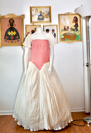 Pink Ethiopian Dress, Modern Habesha Kemis, Corset Zuria