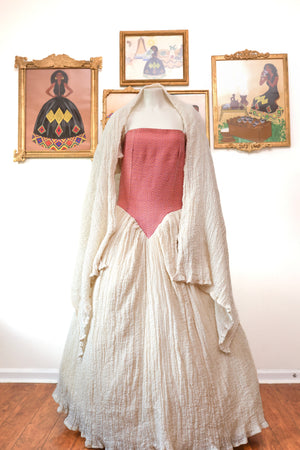 Pink Ethiopian Dress, Modern Habesha Kemis, Corset Zuria