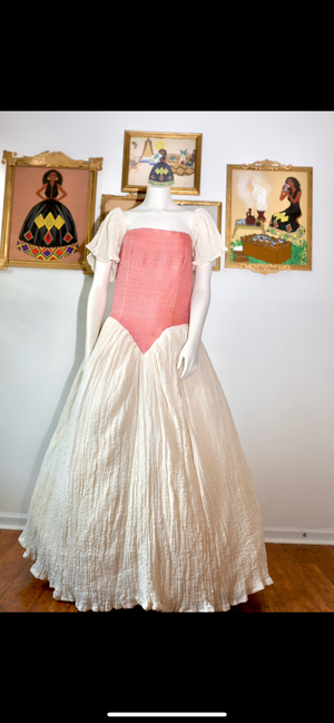 Pink Ethiopian Dress, Modern Habesha Kemis, Corset Zuria
