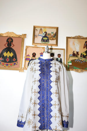 Blue Ethiopian Shirt, Habesha Libs