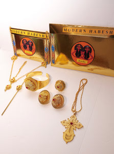 Red Habesha Jewelry Set