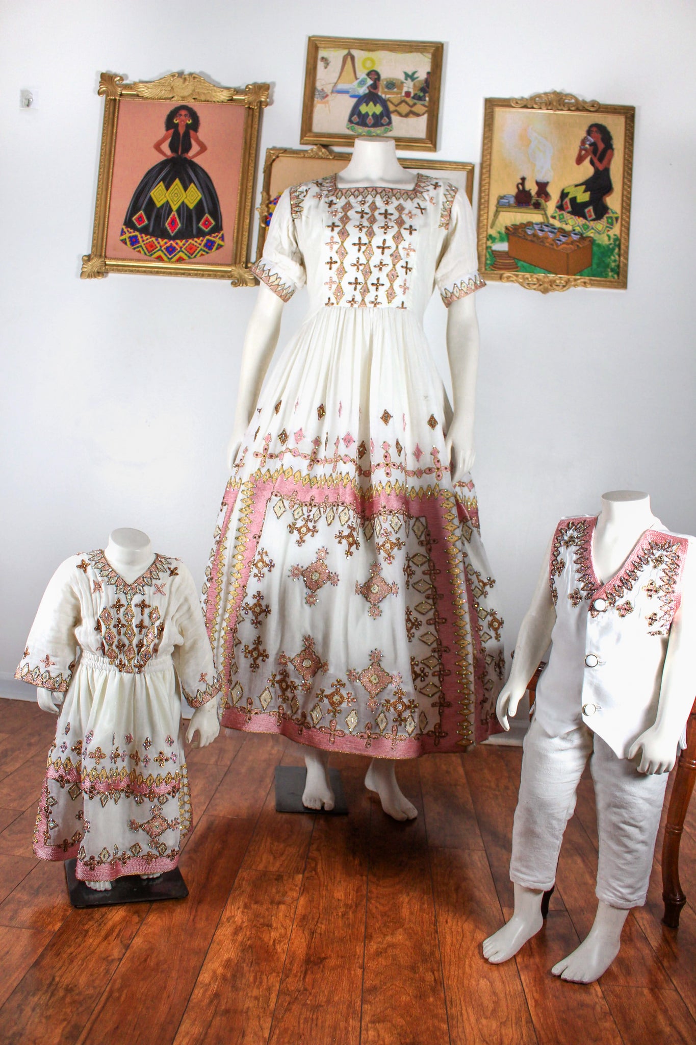 modern ethiopian wedding dress Royal Blue Ethiopian Wedding Dress & Groom's Set Shiny Stone Majesty Shiromeda Threads