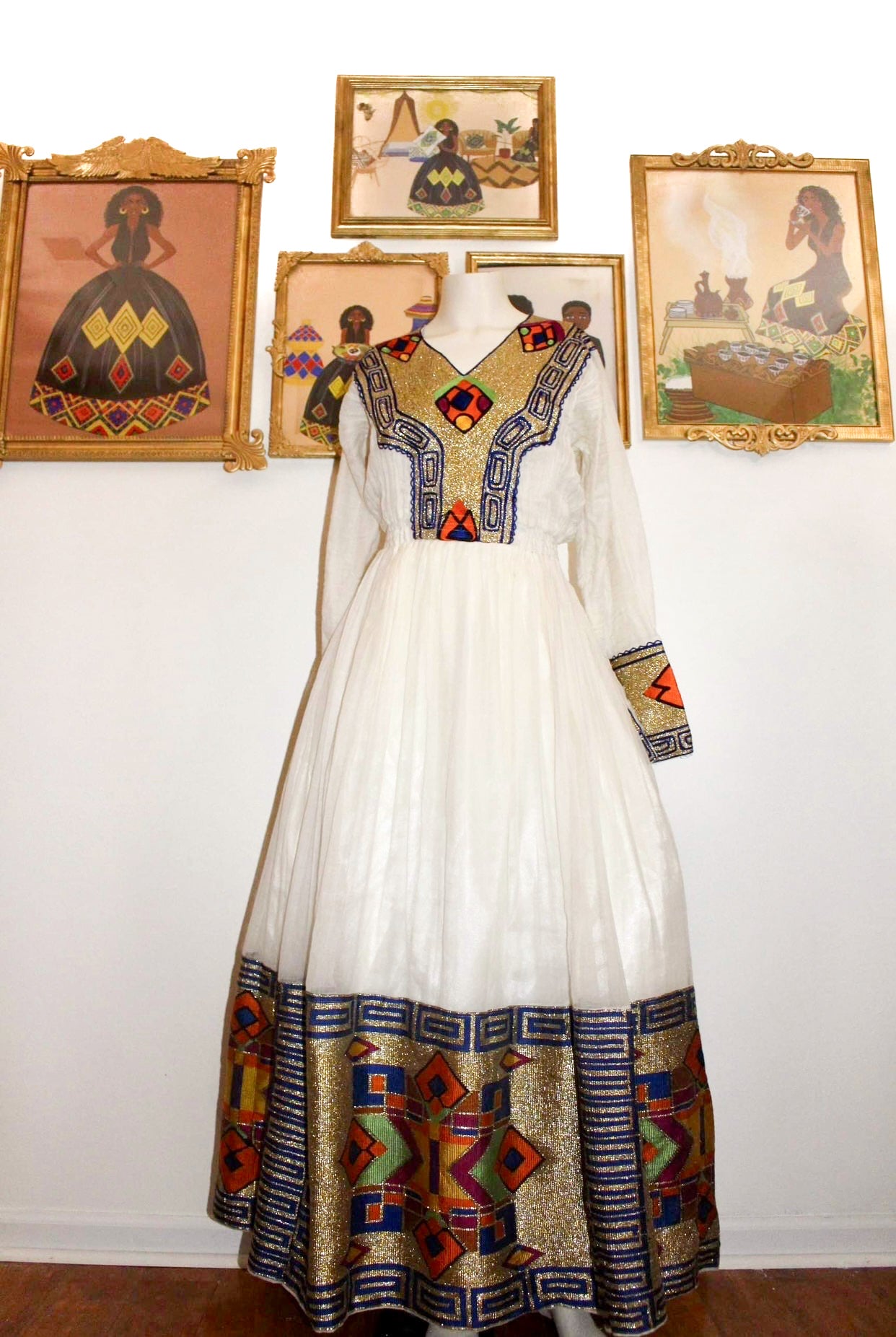 Buy Blue Habesha Kemis Multi-Colored Dress | Modern Habesha XLL Buy Blue Habesha Kemis Multi-Colored Dress | Modern Habesha XLL