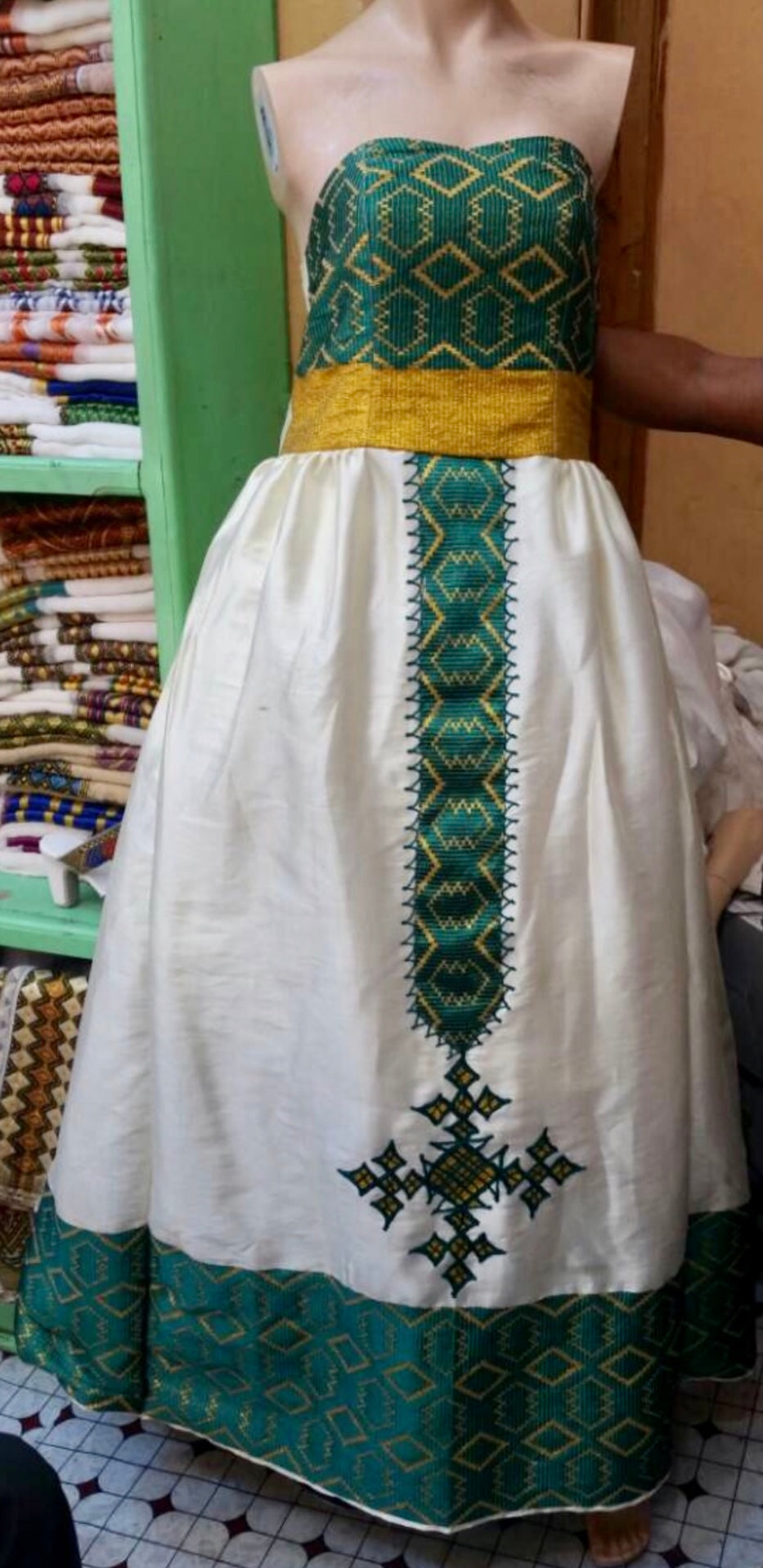 Teal and Gold Ethiopian Wedding Dress, Saba Kirr Habesha Kemis Teal and Gold Ethiopian Wedding Dress, Saba Kirr Habesha Kemis