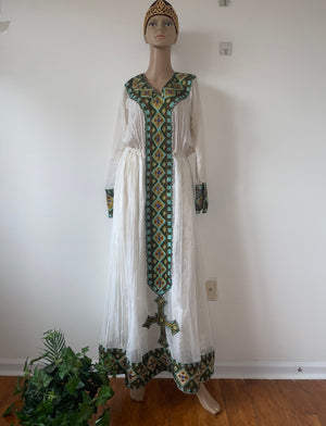 Green Habesha Kemis Dress