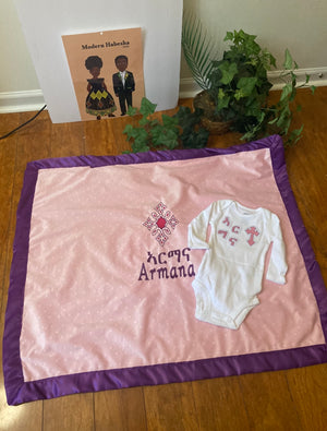Pink & Purple Baby Gabi (Personalized Blanket)