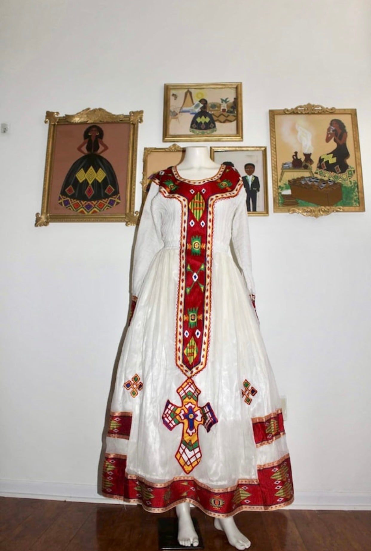 ethiopian dress design Red Habesha Kemis Dress Online | Eritrean Dress